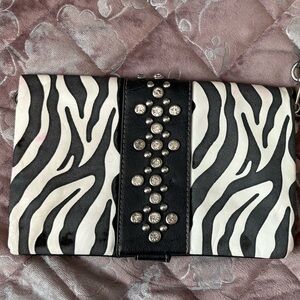 Elegant Black and White Zebra Clutch